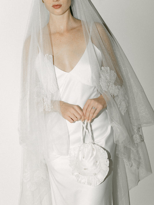 The Pearl Ruffle Wristlet