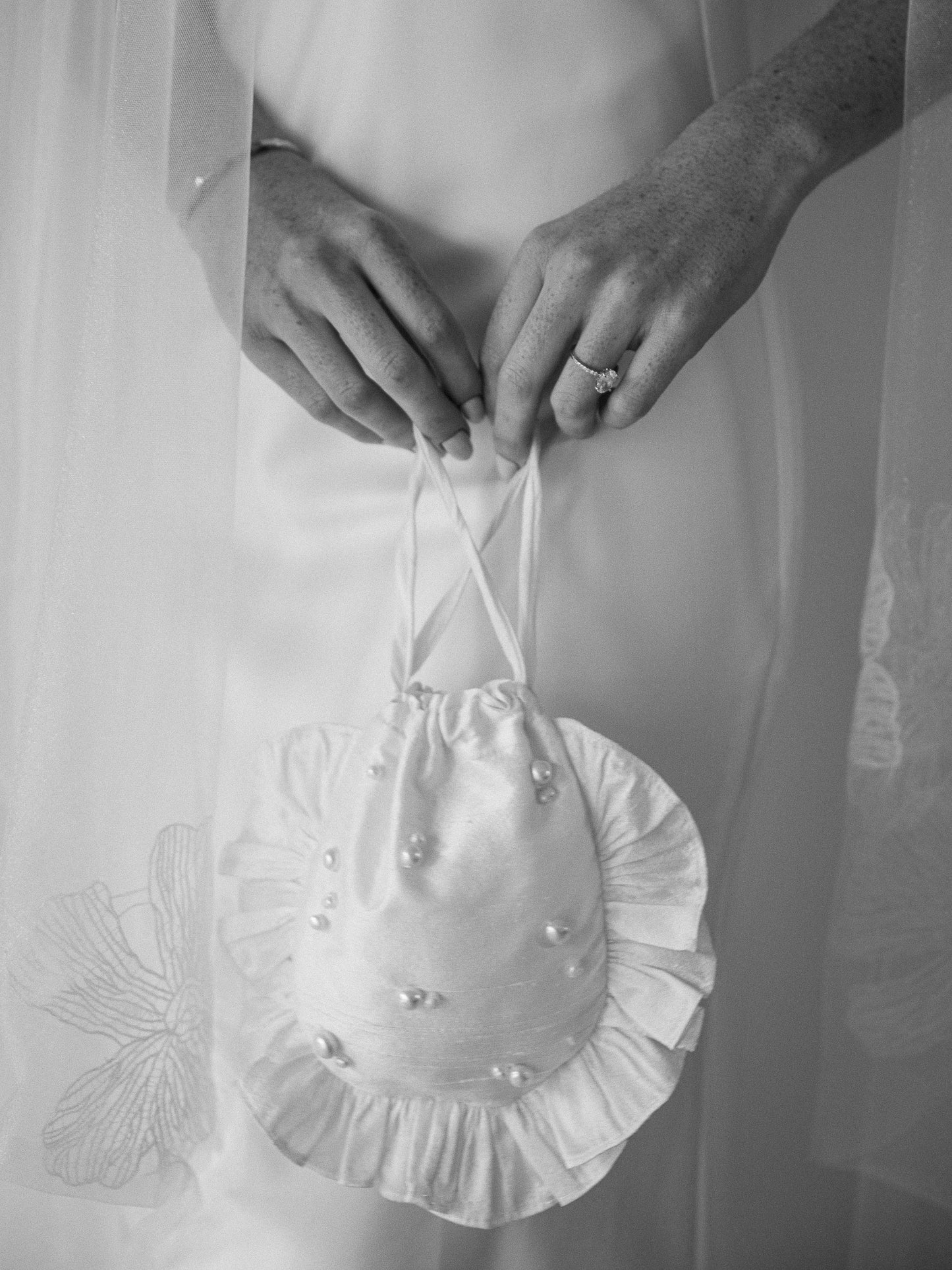The Pearl Ruffle Wristlet