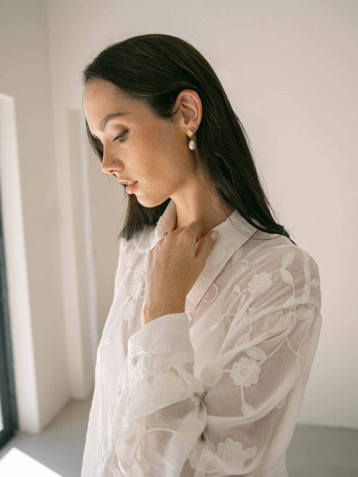 Poésie Dressing Shirt, Shorts & Bralette Set