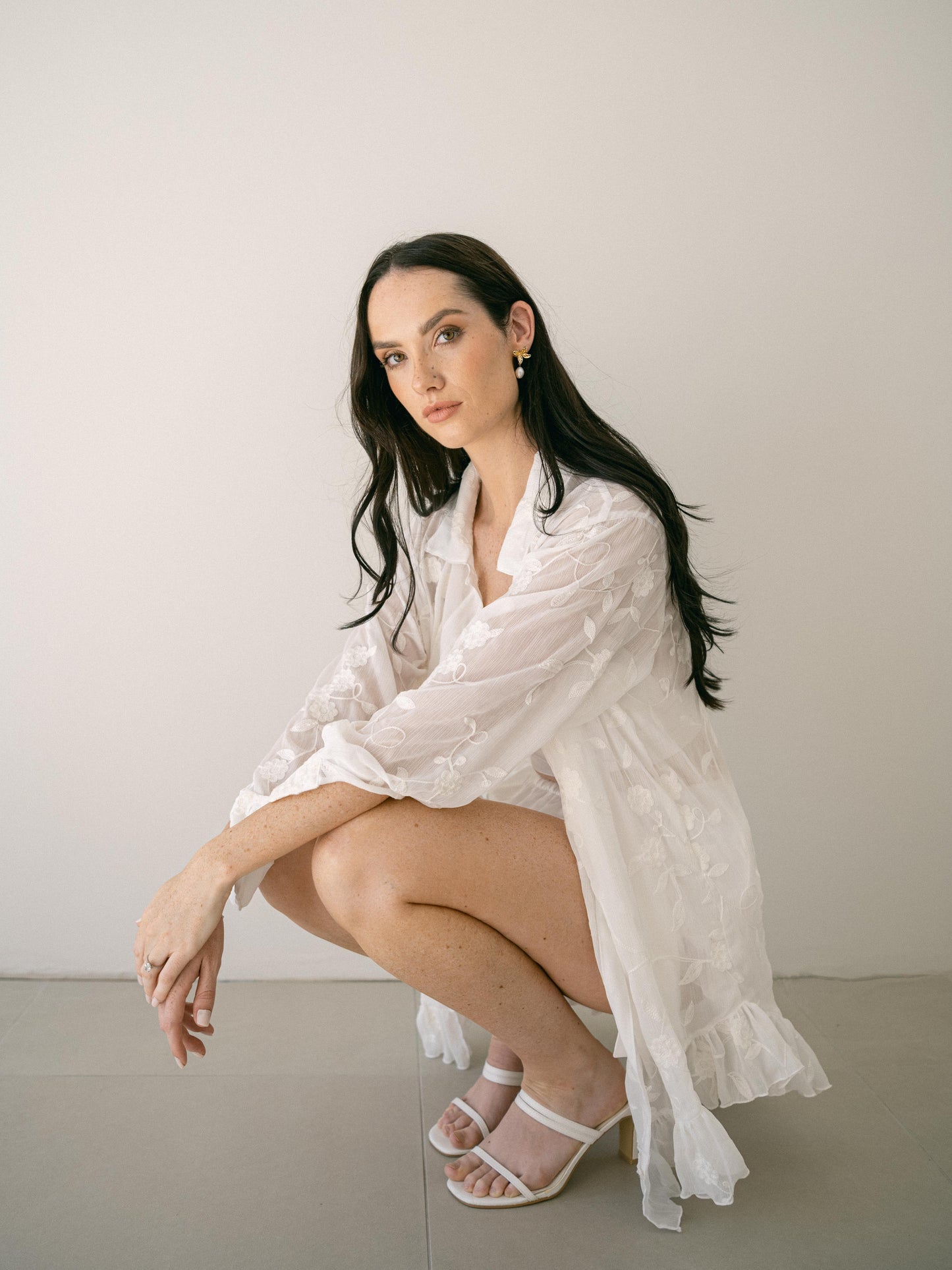 Poésie Dressing Shirt, Shorts & Bralette Set