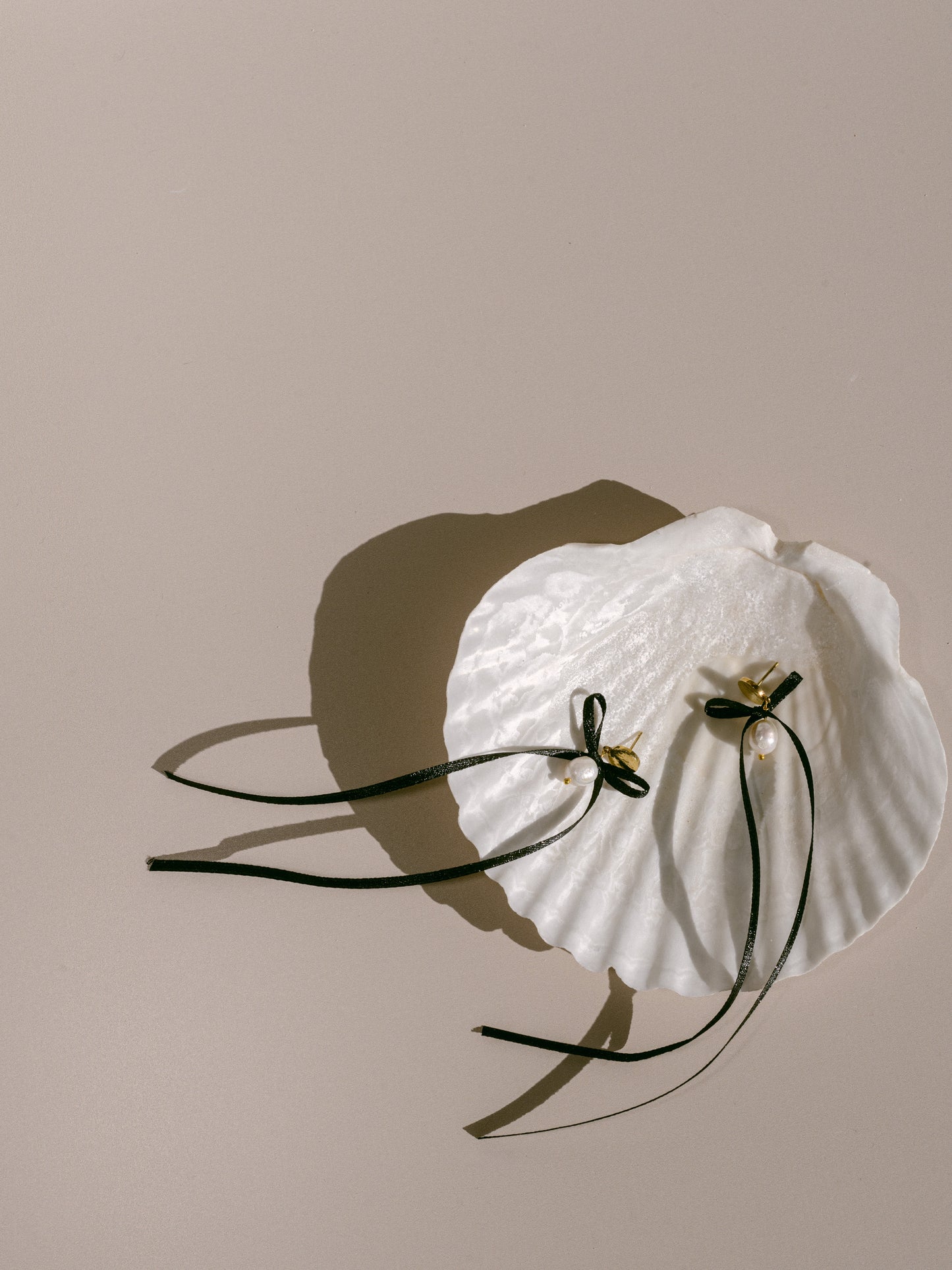 Black Satin bow Earring