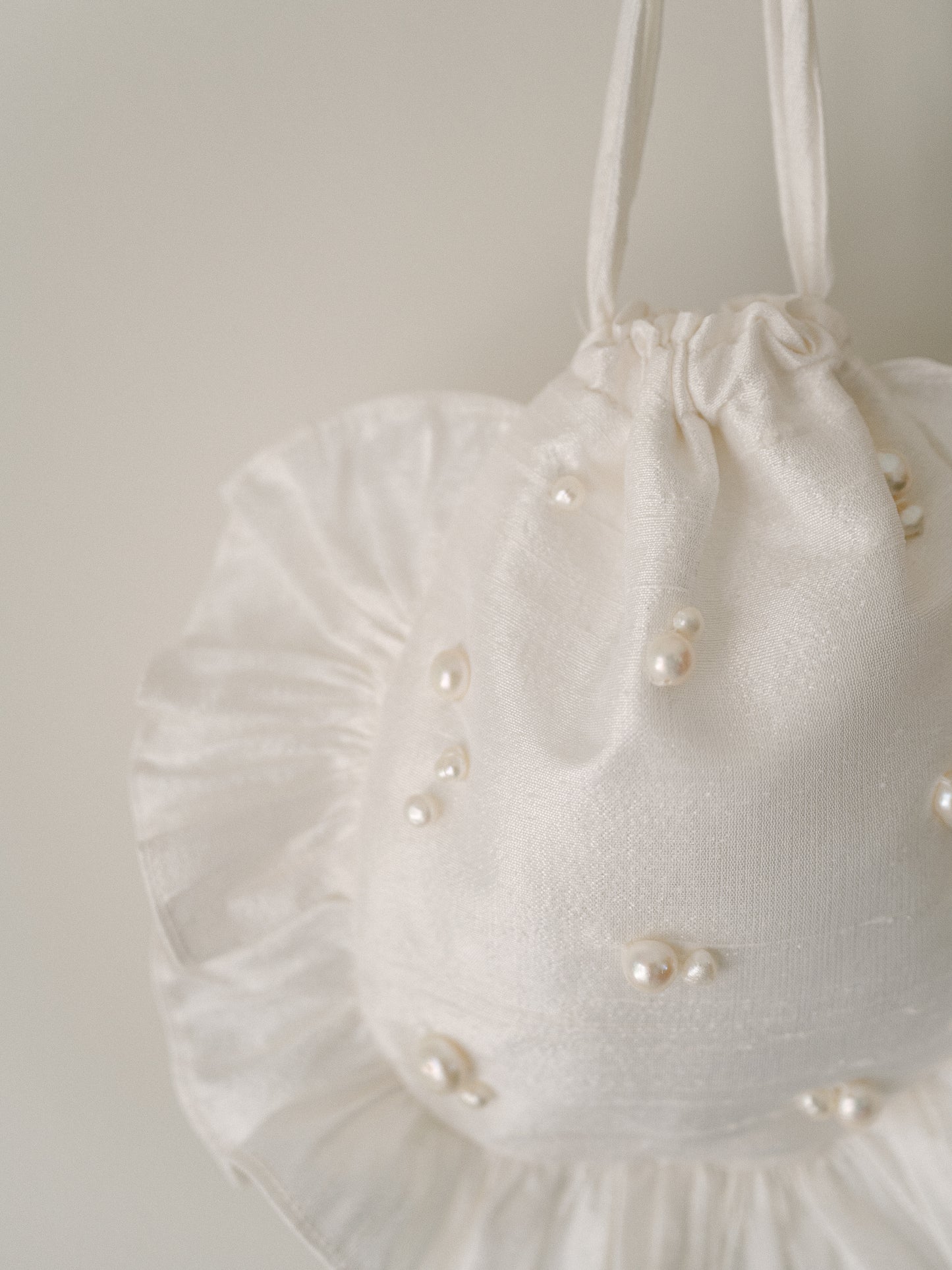 The Pearl Ruffle Wristlet