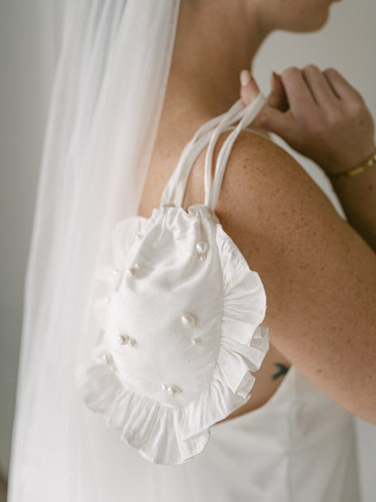 The Pearl Ruffle Wristlet
