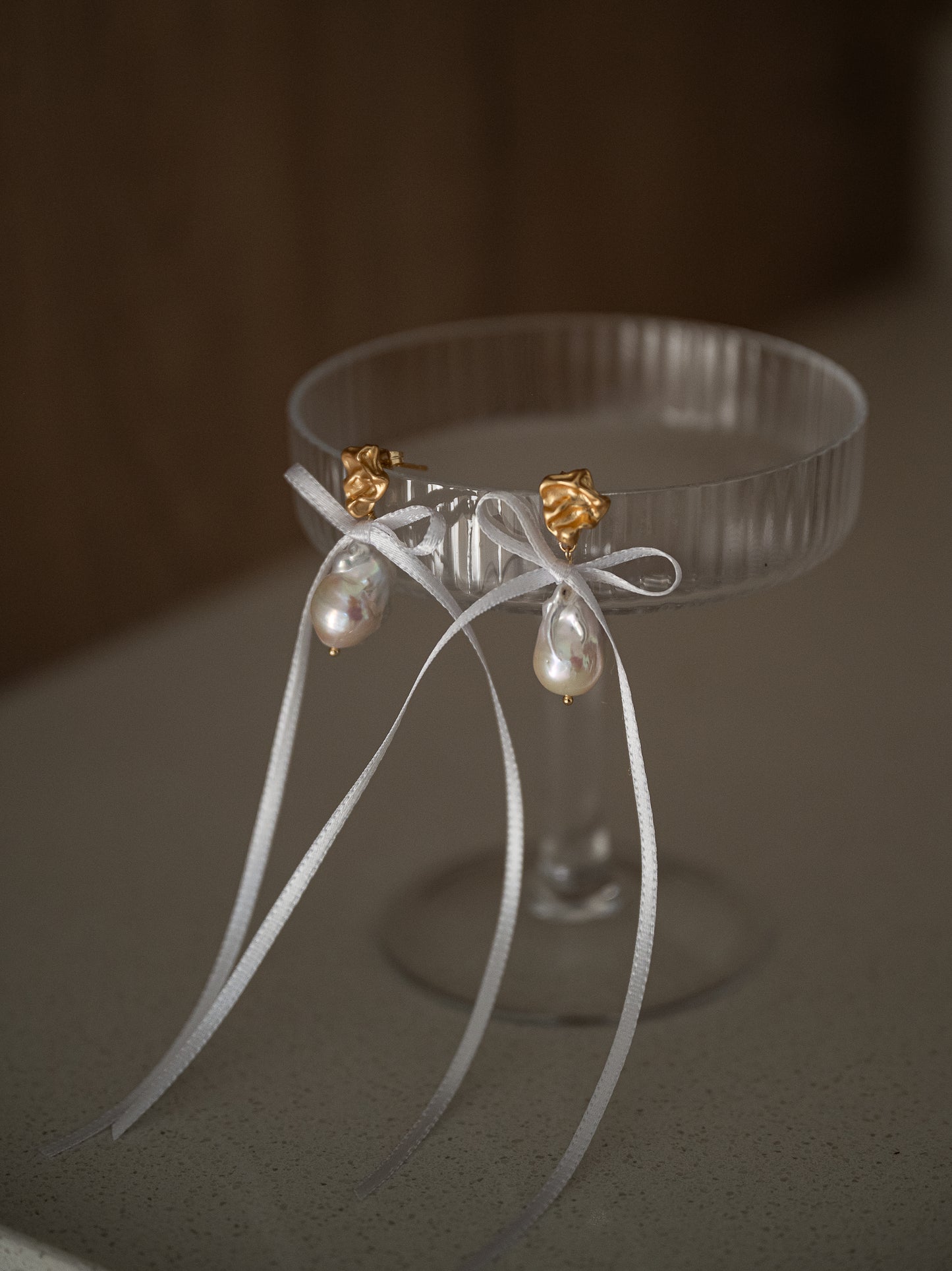 White Satin Bow Earrings