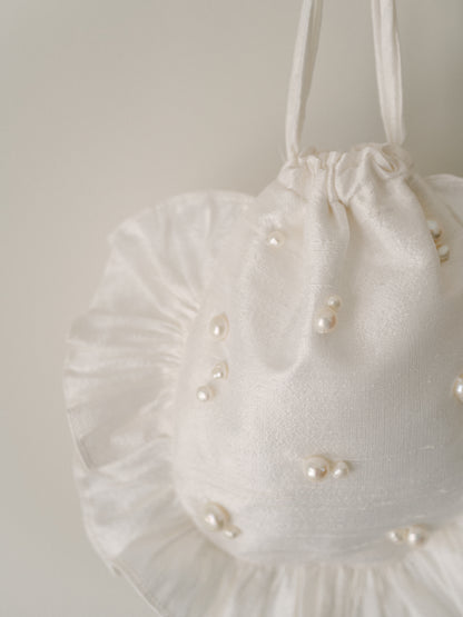 The Pearl Ruffle Wristlet