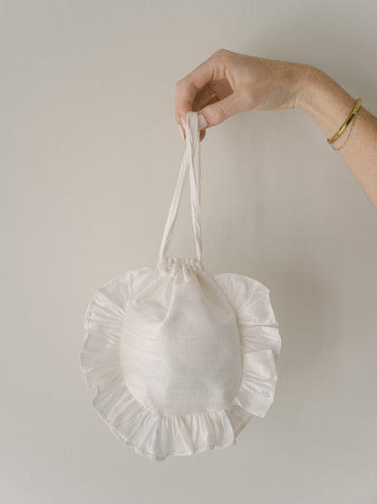 The Pearl Ruffle Wristlet